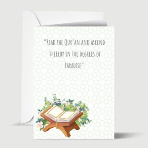 Read the Quran and Ascend Islamic Greeting Card for Quran Memorisation, Recitation or Ijazah for Muslim Quran Student