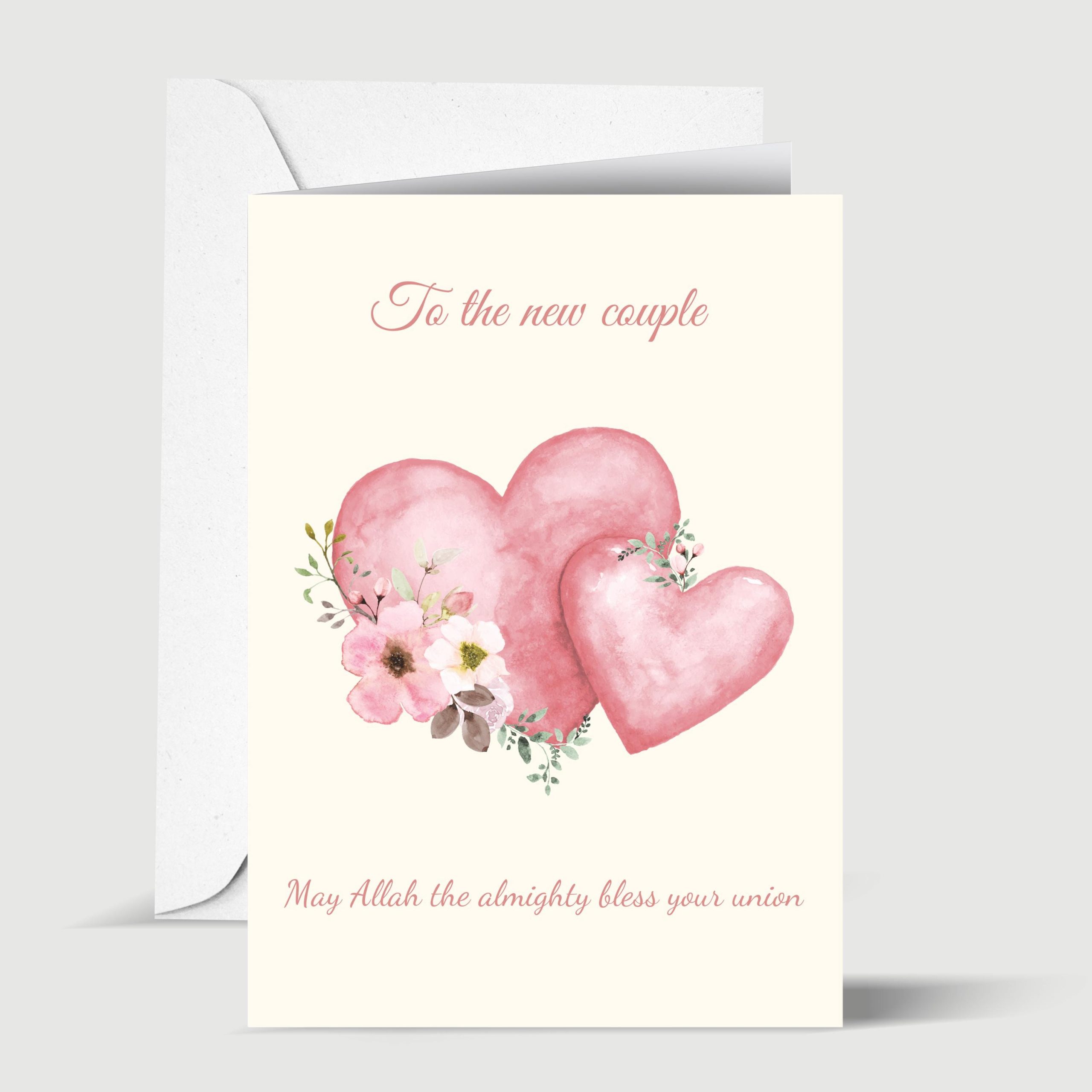 To the New Couple Islamic Marriage Greeting Card | Congratulations to Muslim Couple on Engagement, Wedding, Nikkah or Walima