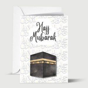 Hajj Mubarak Islamic Greeting Card for Pilgrimage Completion