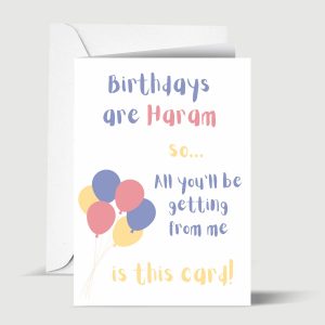 Funny Islamic Birthday Greeting Card | Halal Birthday Gift