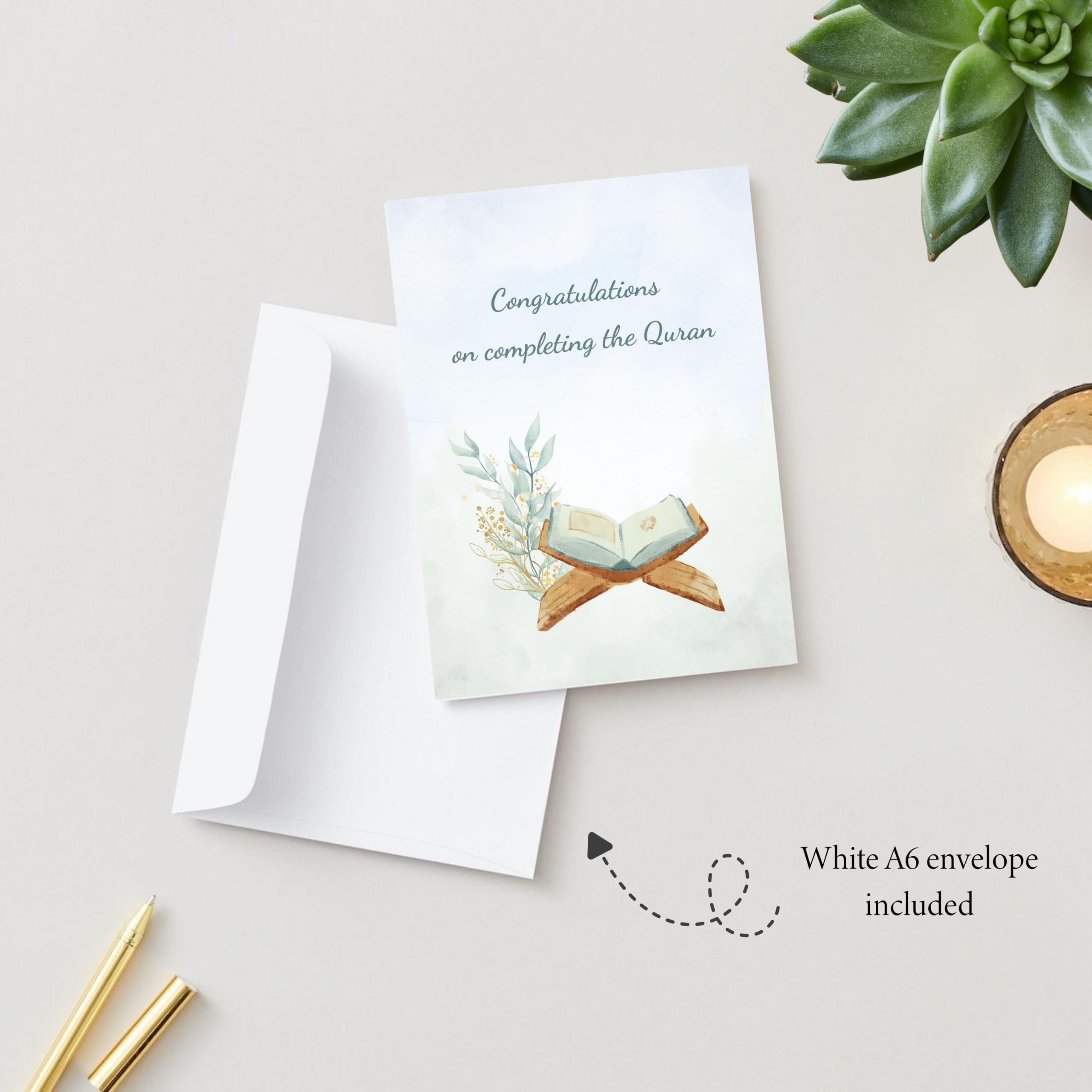 Congratulations on Completing The Quran Islamic Greeting Card for Quran Memorisation, Recitation or Ijazah for Quran Student - Image 2
