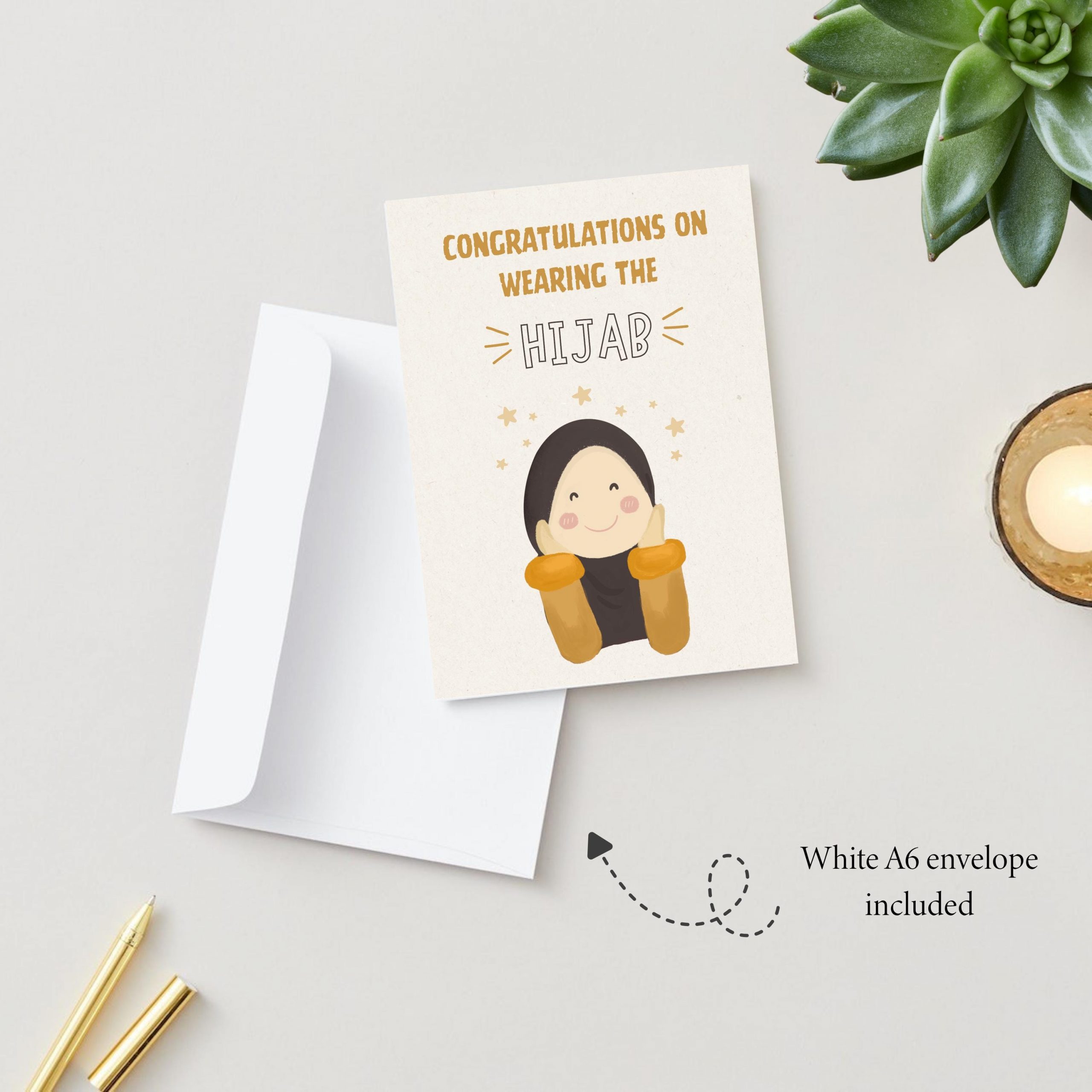 New Hijabi Islamic Greeting Card for Muslim Frien - Image 2