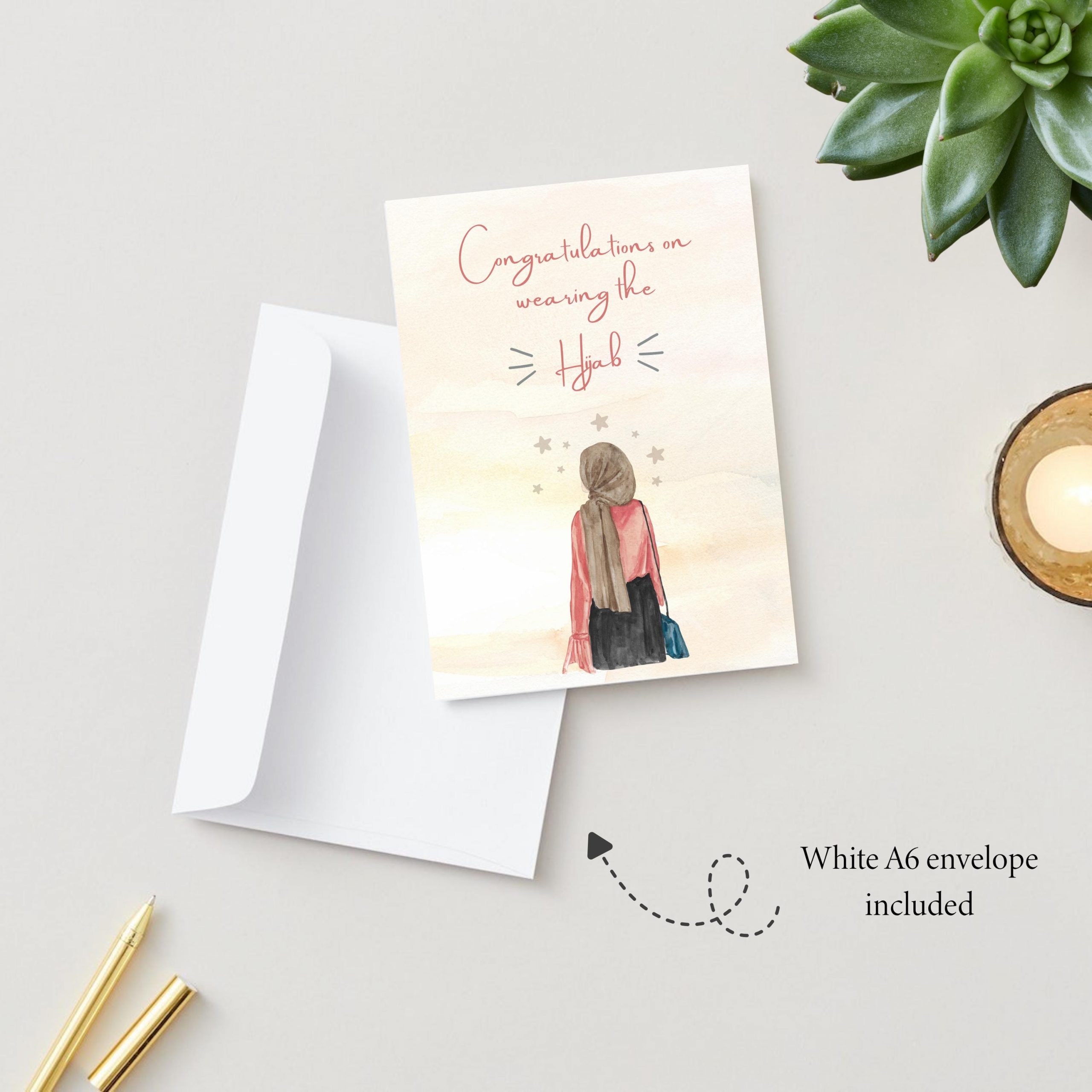 New Hijabi Islamic Greeting Card for Muslim Friend - Image 2