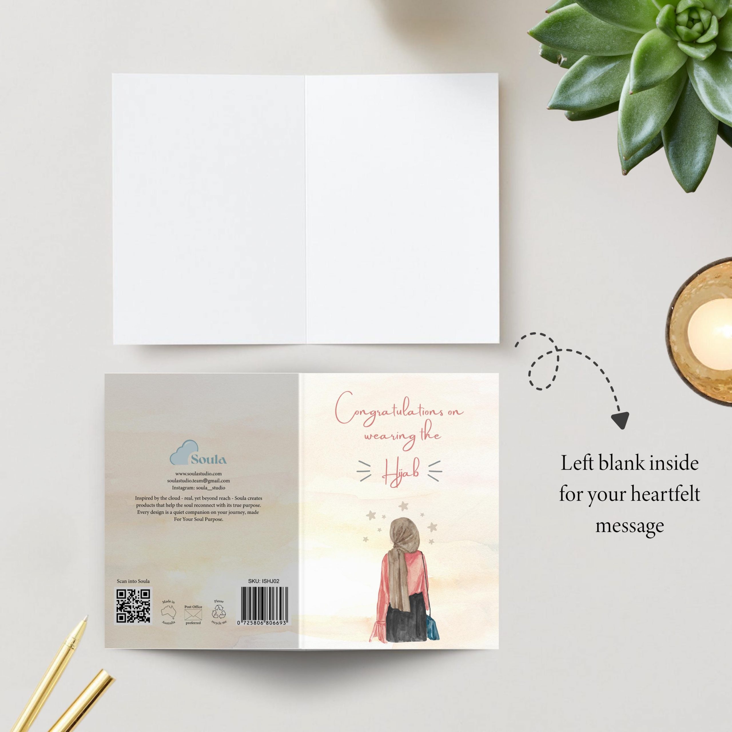New Hijabi Islamic Greeting Card for Muslim Friend - Image 3