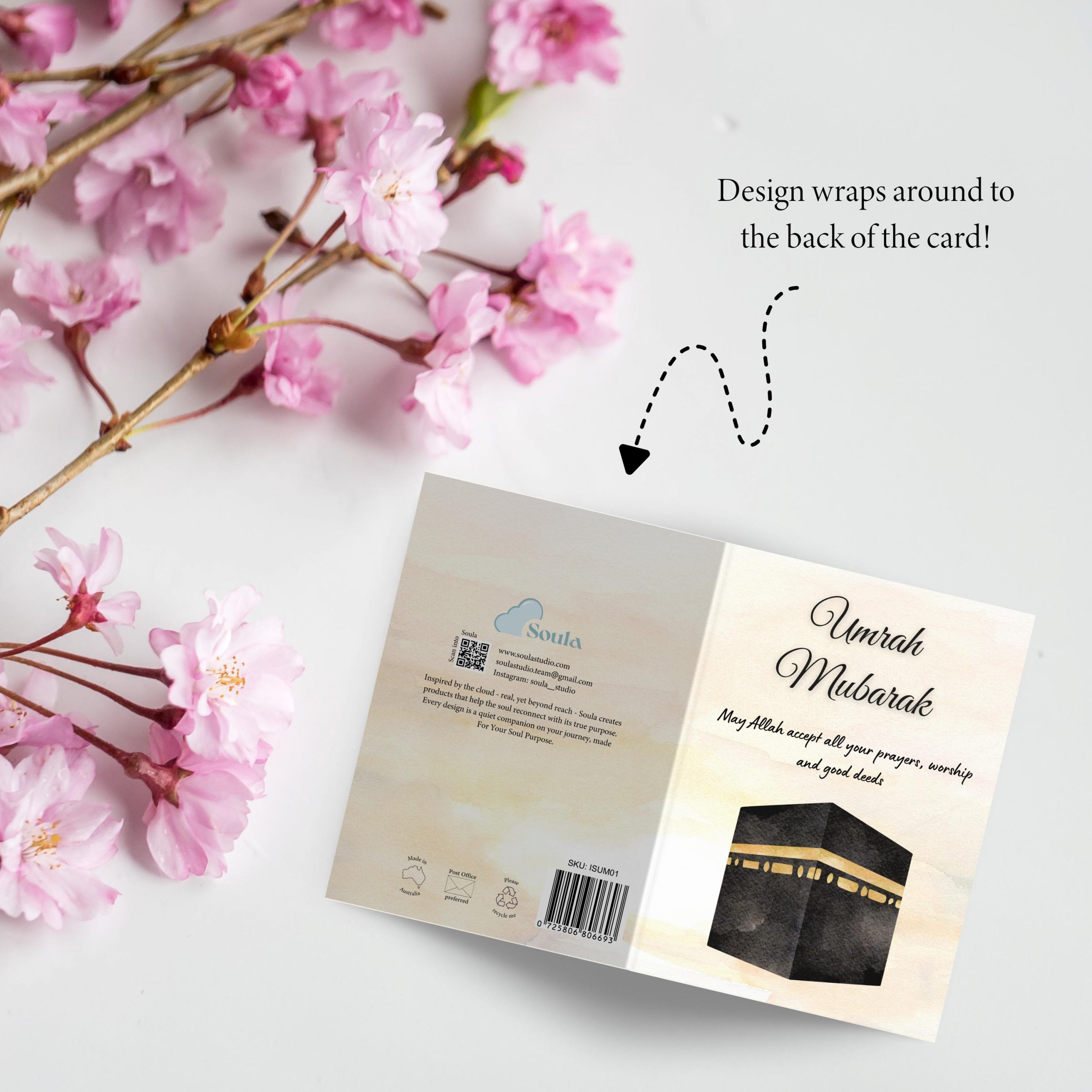 Umrah Mubarak Watercolour Islamic Greeting Card - Image 4