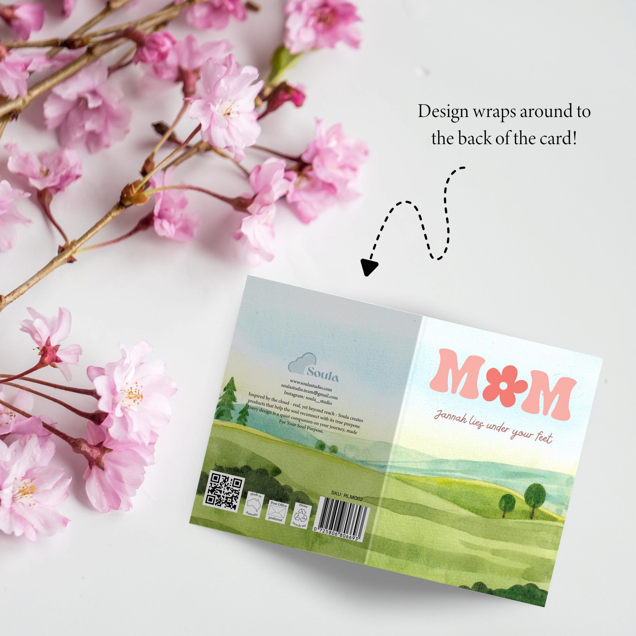 Mum Jannah Lies Under your Feet Islamic Greeting Card for Muslim Mother - Image 4