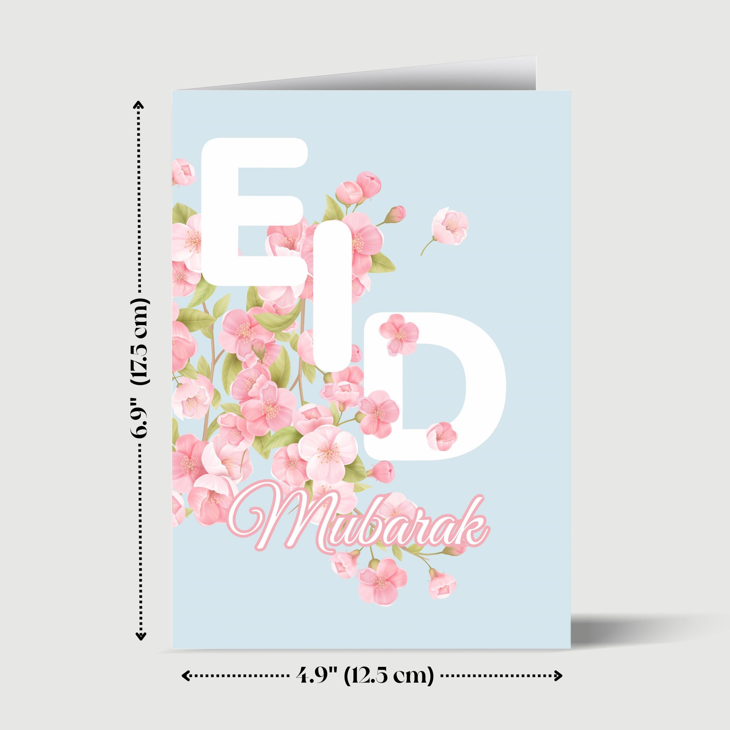 Eid Mubarak Floral Islamic Greeting Card for Eid Al Adha or Eid Al Fitr - Image 5