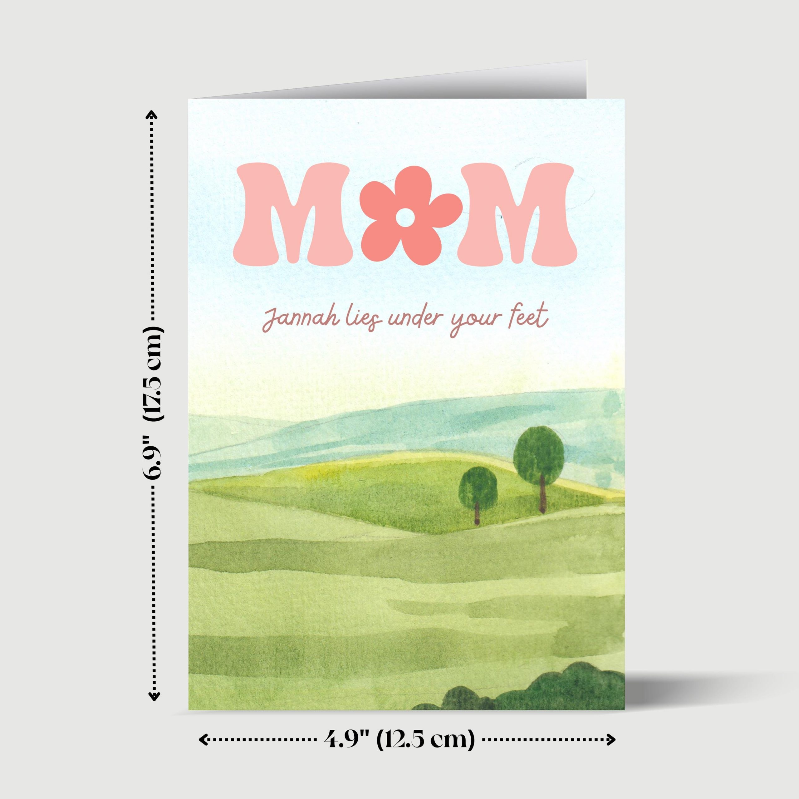 Mum Jannah Lies Under your Feet Islamic Greeting Card for Muslim Mother - Image 5